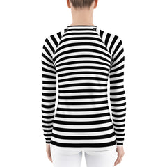 WATERSIDE UPF LONG SLEEVES RASH GUARD BLACK & WHITE