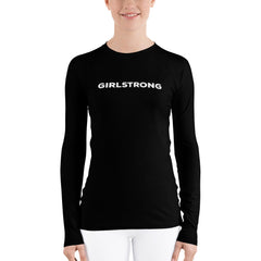 Female long sleeve rash guard in black colour-girlstronginc.com