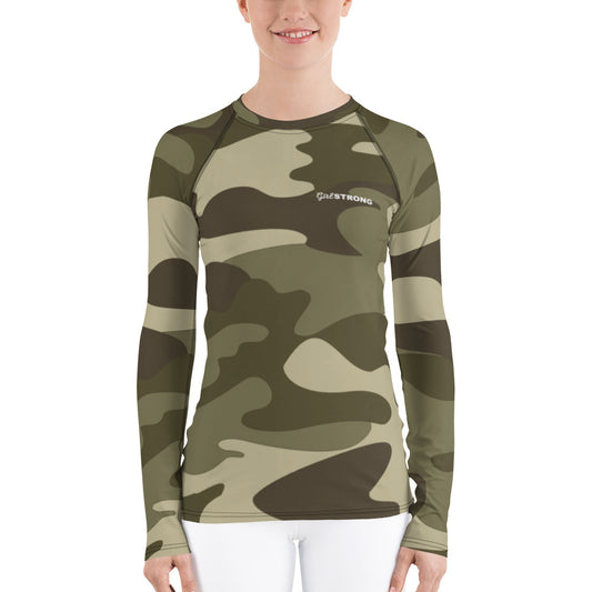 Fashionable camouflage rash guard for beach adventures-girlstronginc.com