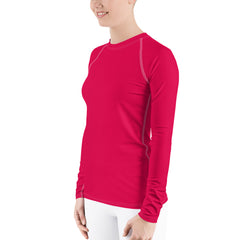WATERSIDE UPF LONG SLEEVES RASH GUARD NEON CHERRY RED
