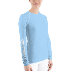WATERSIDE UPF LONG SLEEVES RASH GUARD NEON SKY BLUE