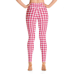 ELEVATED ESSENTIALS, THE PERFECT HIGH WAISTBAND LEGGING RED HOUNDSTOOTH