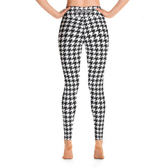 ELEVATED ESSENTIALS, THE PERFECT HIGH WAISTBAND LEGGING BLACK WHITE HOUNDSTOOTH