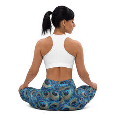 ELEVATED ESSENTIALS, THE PERFECT HIGH WAISTBAND LEGGING PEACOCK PRINT