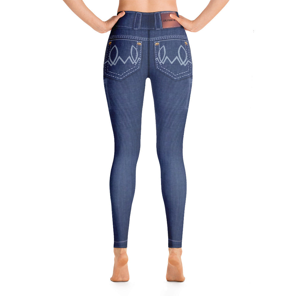 Elevated Essentials, The Perfect High Waistband Faded Blue Jeans Legging
