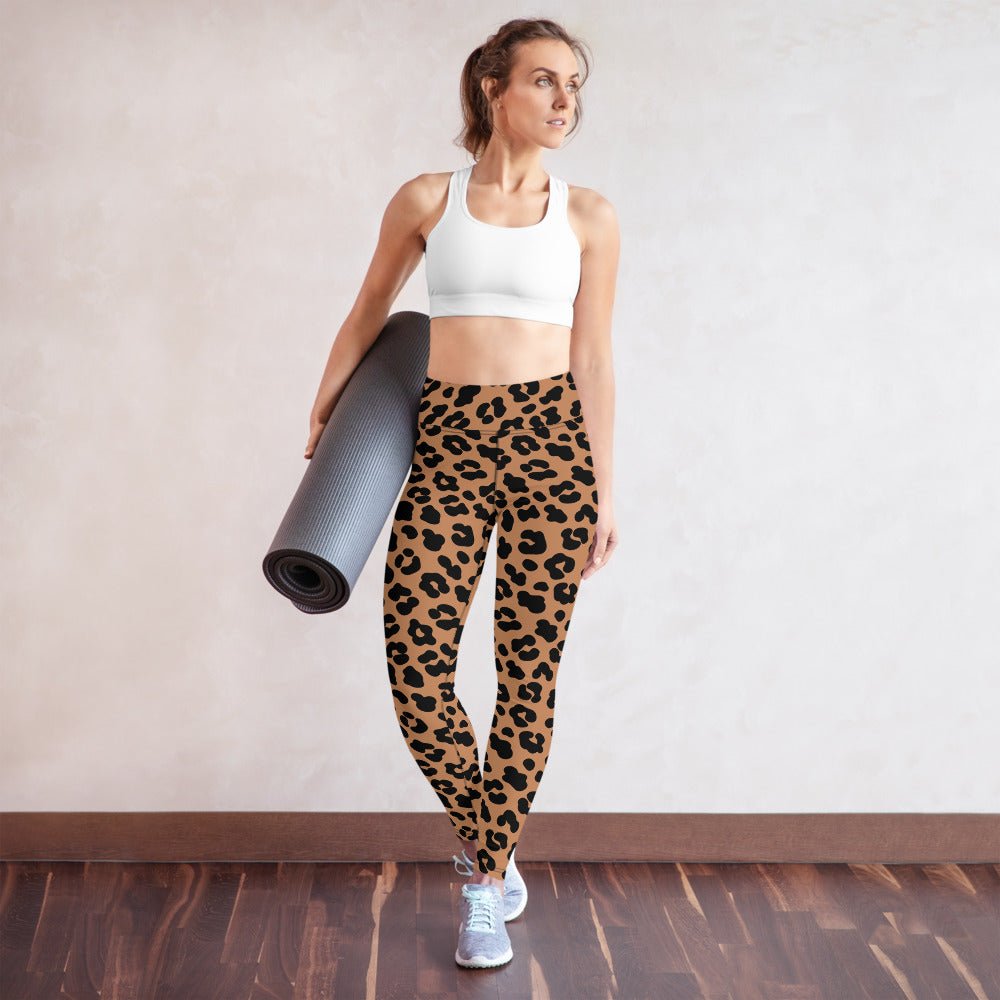 High waist women's leopard print leggings