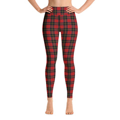 High waist vintage plaid leggings for women - Retro-inspired fashion-girlstronginc.com