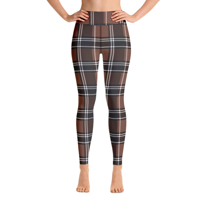 Fashionable sporty leggings in vintage plaid prints - Stylish activewear for women-girlstronginc.com