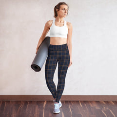 ELEVATED ESSENTIALS, THE PERFECT HIGH WAISTBAND LEGGING VINTAGE PLAID NAVY AND BLACK
