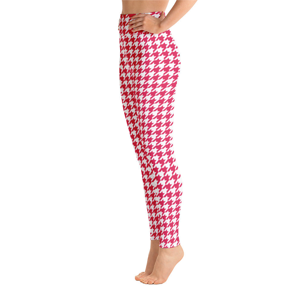 ELEVATED ESSENTIALS, THE PERFECT HIGH WAISTBAND LEGGING RED HOUNDSTOOTH