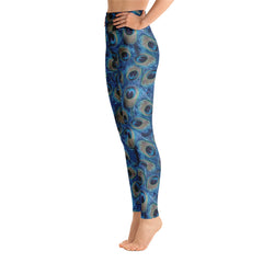 ELEVATED ESSENTIALS, THE PERFECT HIGH WAISTBAND LEGGING PEACOCK PRINT