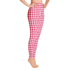 ELEVATED ESSENTIALS, THE PERFECT HIGH WAISTBAND LEGGING RED HOUNDSTOOTH