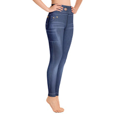Elevated Essentials, The Perfect High Waistband Faded Blue Jeans Legging