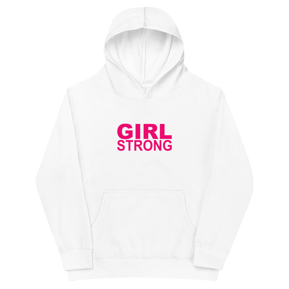 Trendy everyday kids hoodie with girlstrong print -girlstronginc.com
