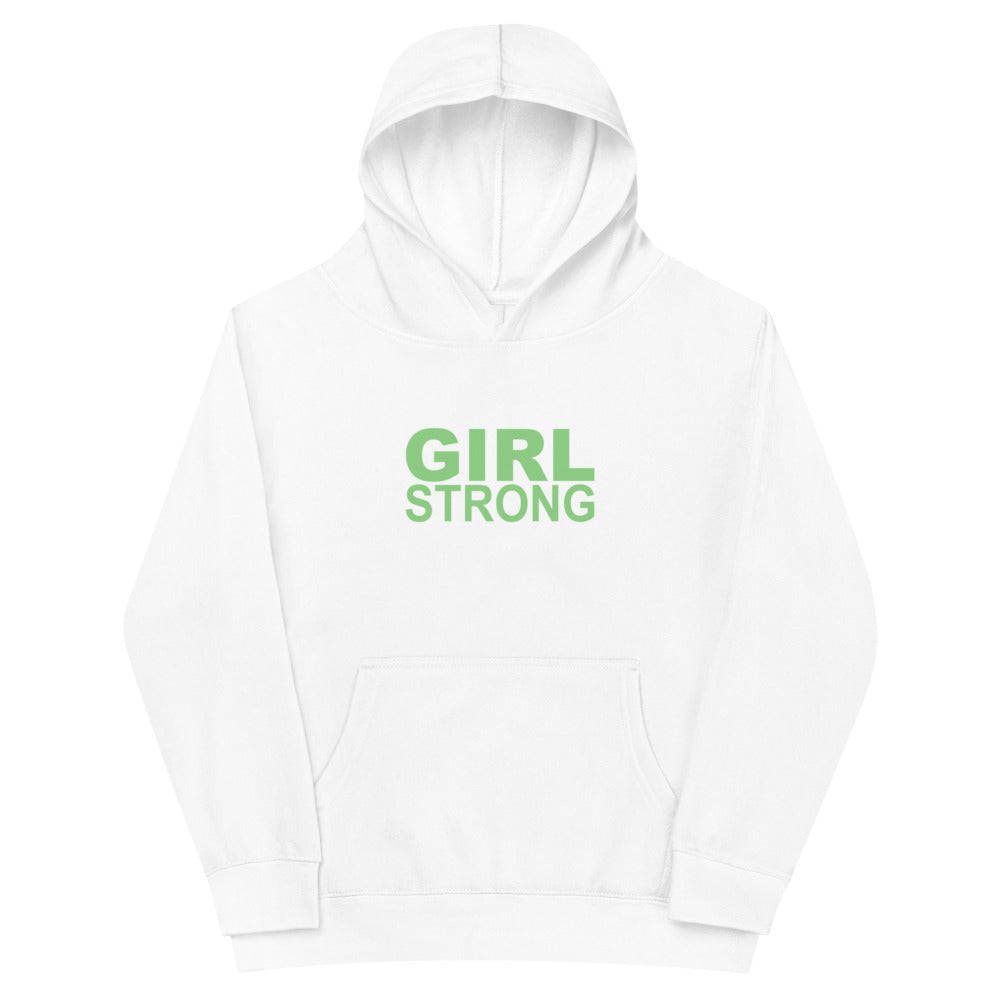 Stylish everyday kids hoodie with girlstrong print -girlstronginc.com