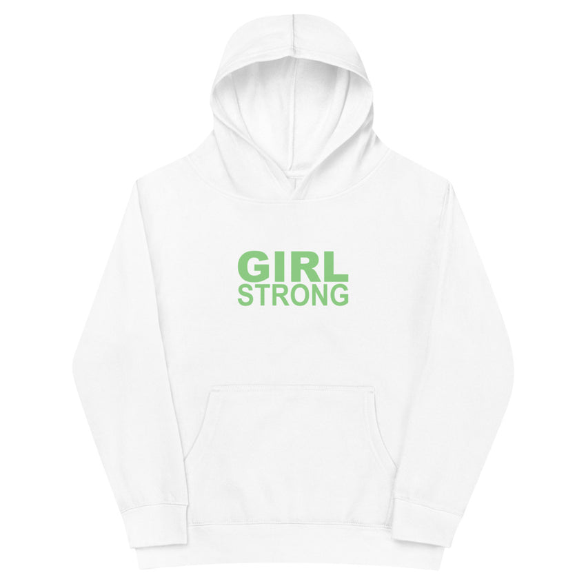 Stylish everyday kids hoodie with girlstrong print -girlstronginc.com