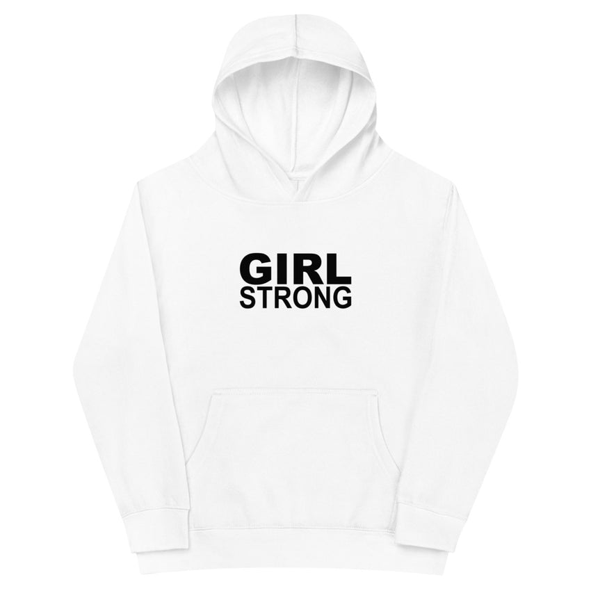 Stylish girlstrong print hoodie for trendy kids -girlstronginc.com