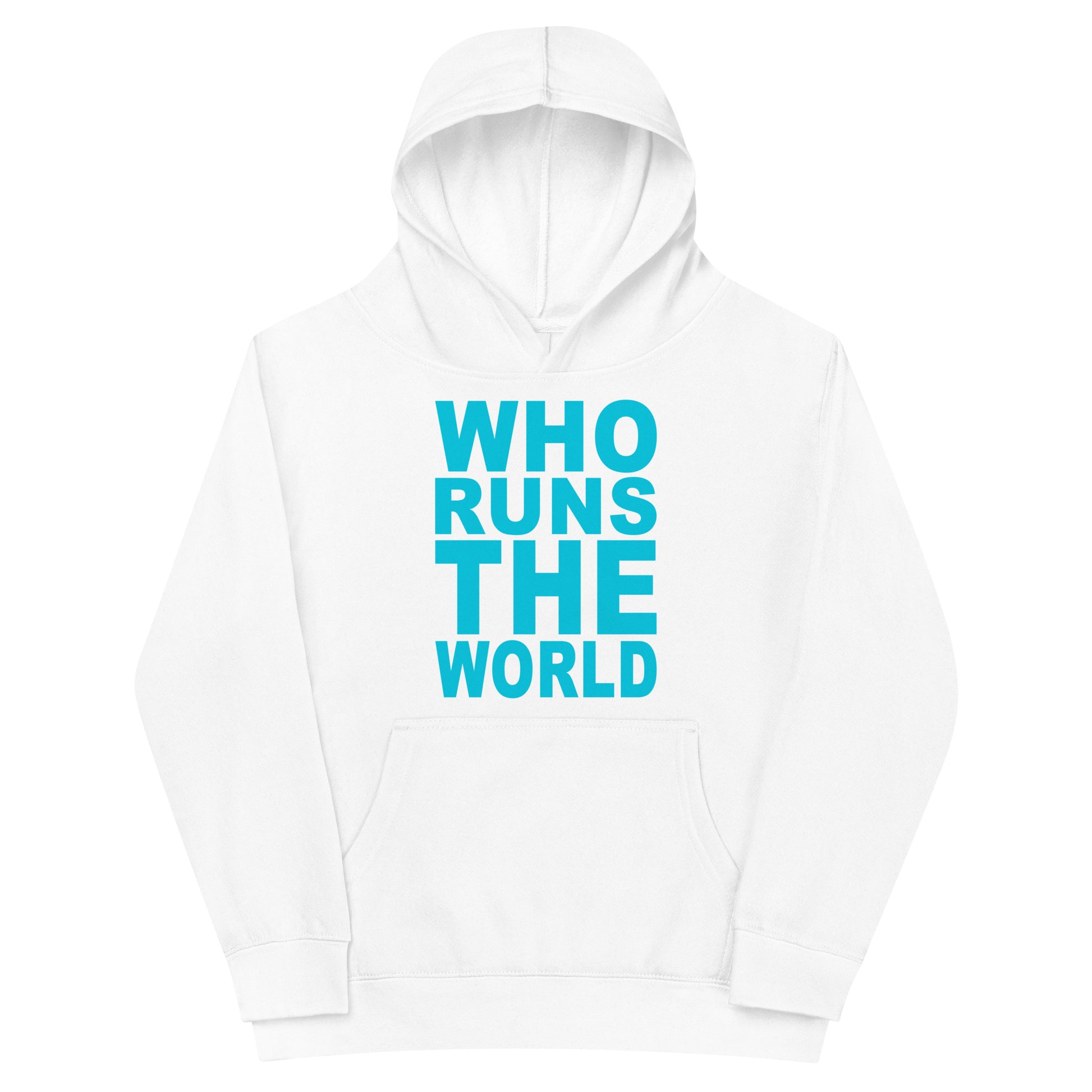 Fashion-forward hoodie for girls with who runs the world print-girlstronginc.com