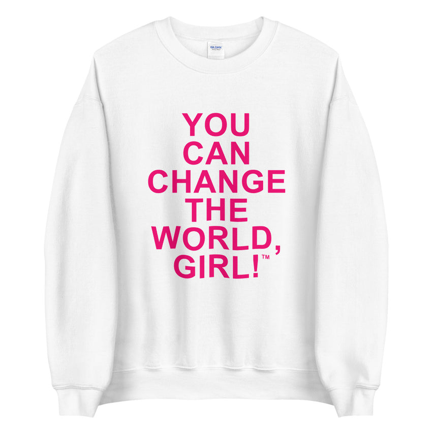 You Can Change The World Girl Sweatshirt White
