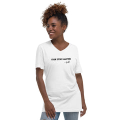 BEST FIT, BEST FEEL TEE WHITE - YOUR STORY MATTERS. WHITNEY REYNOLDS
