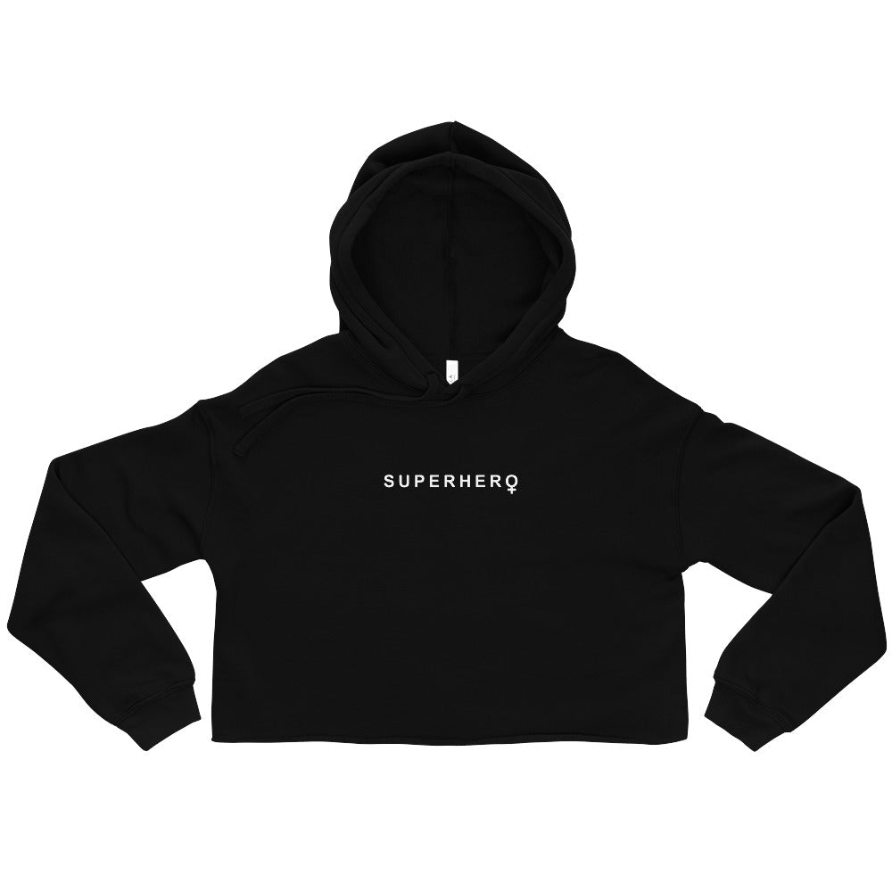 superhero crop hoodie- black 