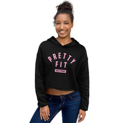 BEST FIT, BEST FEEL FLEECE CROP HOODIE BLACK - PRETTY FIT GIRLSTRONG