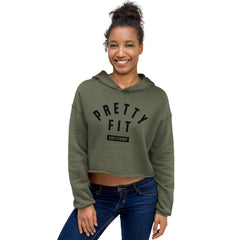 BEST FIT, BEST FEEL FLEECE CROP HOODIE MILITARY GREEN - PRETTY FIT