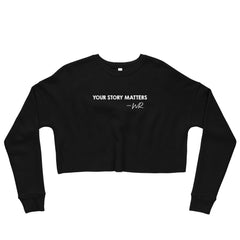 Black crop sweatshirt for women with a relaxed fit -girlstronginc.com