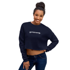 BEST FIT, BEST FEEL FLEECE CROP SWEATSHIRT NAVY