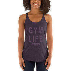 ELEVATED TRIBLEND RACERBACK PURPLE TANK TOP FOR WOMEN - GYM LIFE
