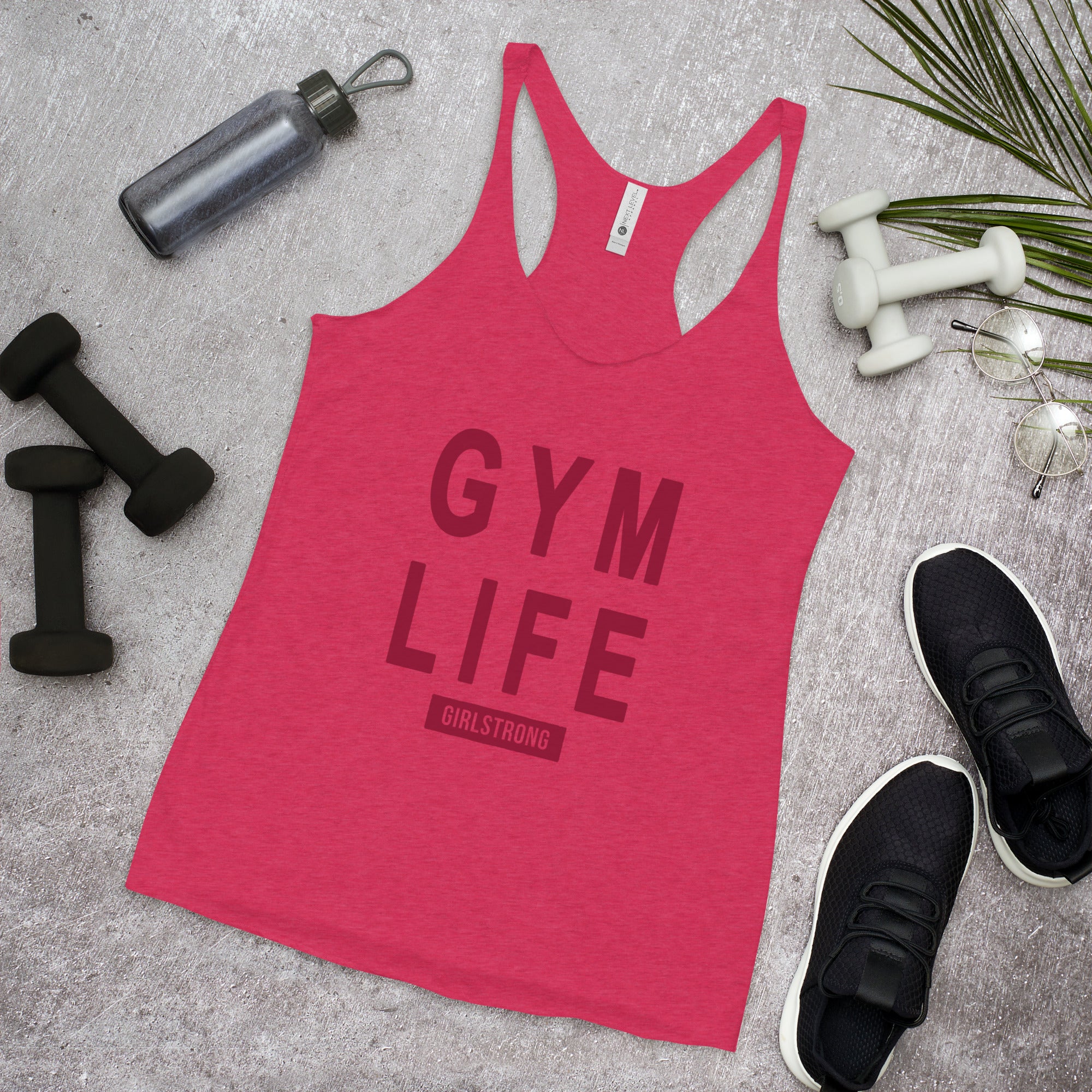ELEVATED TRIBLEND RACERBACK PINK TANK TOP FOR WOMEN - GYM LIFE