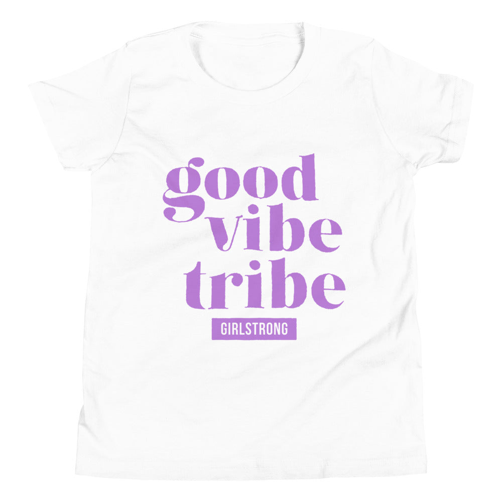 Unique 'Good Vibe Tribe' print on kids tee shirt-girlstronginc.com